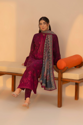 Mohagni - Winter 3PC Dhanak Embroidered Suit - BFU0108